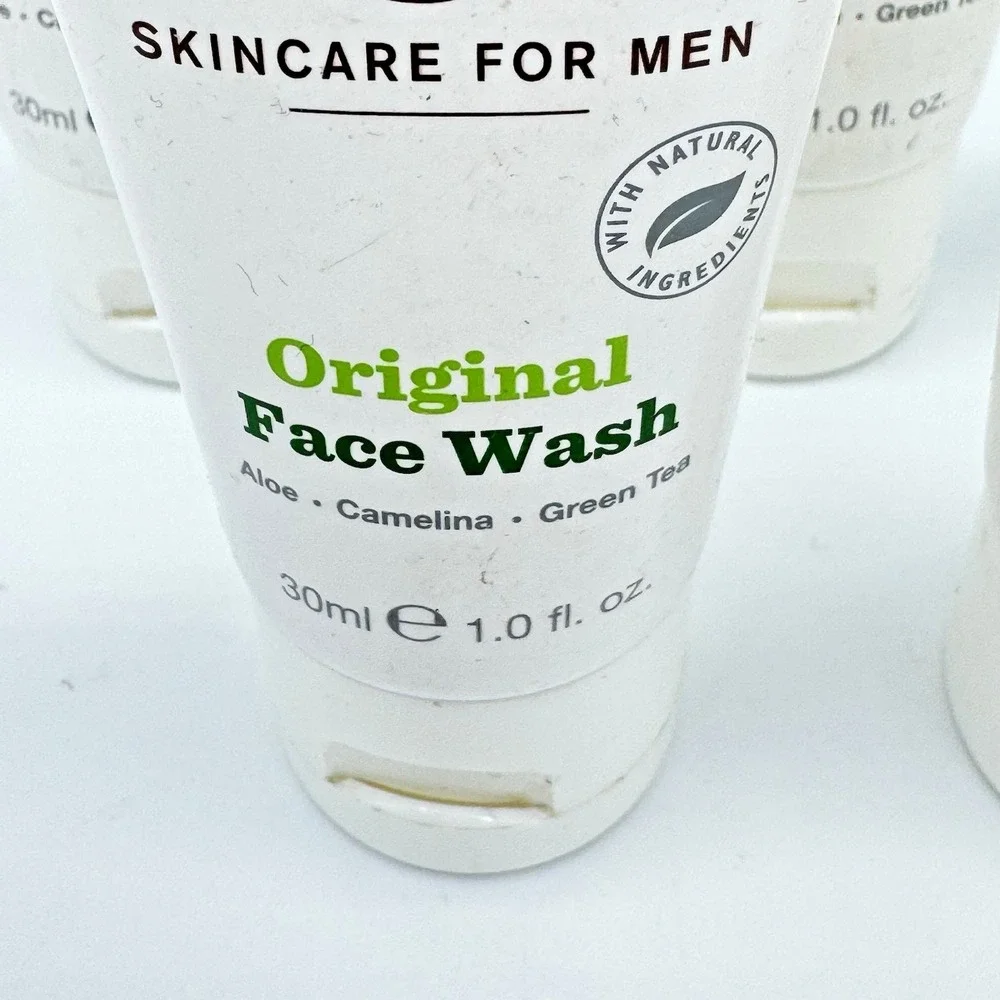 5 x Bulldog Face Wash 1oz Travel Size Original Aloe Camelina Mens Cleanser UK
